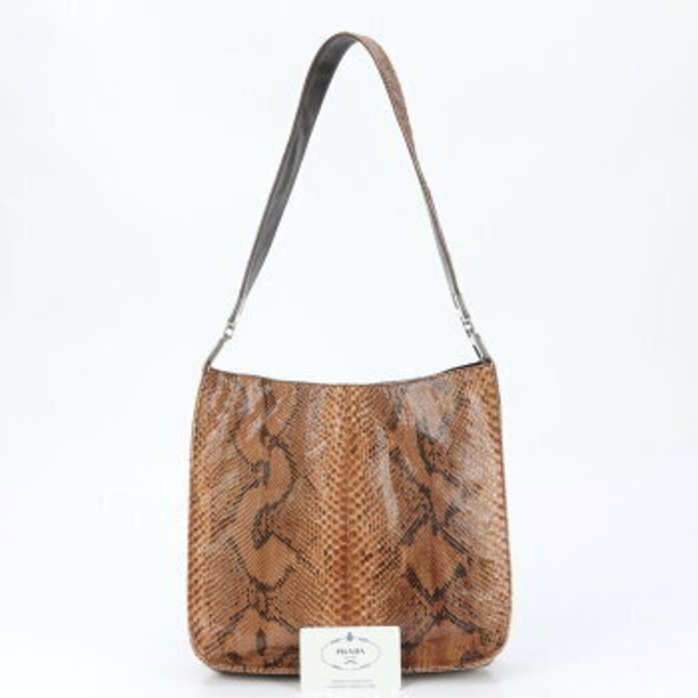 Prada Python leather shoulder bag tote - image 1